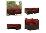 Vidaxl Set Salotto Da Giardino 4 Pezzi Con Cuscini In Poly Rattan Marrone - Set Salotto Da Giardino - Set Salotto Da Giardino - Set Salotto Da Esterno - Set Salotto Da Terrazzo