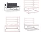 Vidaxl Set Salotto Da Giardino 2 Pezzi Con Cuscini In Legno Di Pino Massiccio Bianco - Set Salotto Da Giardino - Set Salotto Da Giardino - Set Salotto - Set Salotto