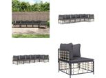 Vidaxl Set Salotto Da Giardino 6 Pezzi Con Cuscini In Poly Rattan Antracite - Set Salotto Da Giardino - Set Salotto Da Giardino - Mobili Da Giardino