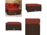 Vidaxl Sgabello Da Giardino Con Cuscino Marrone 70X70X30 Cm In Poly Rattan - Poggiapiedi Da Giardino - Poggiapiedi Da Giardino - Poggiapiedi Da Esterno