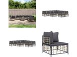 Vidaxl Set Salotto Da Giardino 9 Pezzi Con Cuscini In Poly Rattan Antracite - Set Salotto Da Giardino - Set Salotto Da Giardino - Mobili Da Giardino