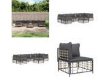 Vidaxl Set Salotto Da Giardino 8 Pezzi Con Cuscini In Rattan Antracite - Set Salotto Da Giardino - Set Salotto Da Giardino - Set Salotto - Mobili Da Giardino