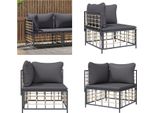 Vidaxl Divano Da Giardino Ad Angolo Con Cuscini Grigio Scuro In Poly Rattan - Divano Da Giardino Ad Angolo - Divani Da Giardino Ad Angolo - Divano Da Esterno Ad Angolo - Divano Da Terrazzo Ad Angolo