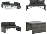 Vidaxl Set Salotto Da Giardino 3 Pezzi Con Cuscini In Poly Rattan Grigio - Set Divano Da Giardino - Set Divano Da Giardino - Set Divano - Set Divano