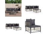 Vidaxl Set Salotto Da Giardino 4 Pezzi Con Cuscini In Rattan Antracite - Set Salotto Da Giardino - Set Salotto Da Giardino - Set Salotto - Mobili Da Giardino