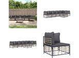 Vidaxl Set Salotto Da Giardino 7 Pezzi Con Cuscini In Poly Rattan Antracite - Set Salotto Da Giardino - Set Salotto Da Giardino - Mobili Da Giardino