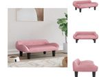 Vidaxl Letto Per Cani Rosa 70X40X24 Cm In Velluto - Letti Per Cani