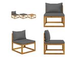 Vidaxl Set Salotto Da Giardino 3 Pezzi Con Cuscini In Legno Massiccio Di Acacia - Set Salotto Da Giardino - Set Salotto Da Giardino - Set Divano Da Giardino - Set Divano Da Giardino