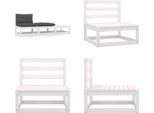 Vidaxl Set Salotto Da Giardino 3 Pezzi Con Cuscini In Pino Massiccio Bianco - Set Salotto Da Giardino - Set Salotto Da Giardino - Mobili Da Giardino In Legno - Mobili Da Giardino In Legno