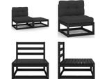 Vidaxl Set Salotto Da Giardino 2 Pezzi Con Cuscini In Pino Massiccio Nero - Set Salotto Da Giardino - Set Salotto Da Giardino - Mobili Da Giardino In Legno - Mobili Da Giardino In Legno