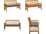 Vidaxl Panca Da Giardino Con Cuscini 147 Cm In Legno Massiccio Di Acacia - Panca Da Giardino - Panche Da Giardino - Panche Da Giardino In Legno - Panche Da Giardino In Legno