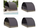 Vidaxl Lettino 2 Persone Con Tetto Grigio 211X112X140 In Poly Rattan - Lettino - Lettino - Lettino - Lettino - Day Bed
