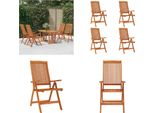 Vidaxl Sedie Da Giardino Pieghevoli 4 Pz. Legno Massiccio Di Eucalipto - Sedia Da Giardino - Sedie Da Giardino - Poltrona Da Giardino - Sedia Da Esterno