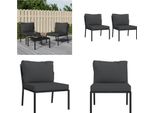 Vidaxl Sedie Da Giardino Con Cuscini Grigi 2 Pz. 60X74X79 Cm In Acciaio - Sedia Da Giardino - Sedie Da Giardino - Sedia Da Esterno - Sedia Da Patio