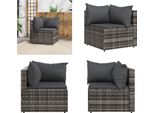 Vidaxl Divano Angolare Da Giardino Con Cuscini In Poly Rattan Grigio - Divano Angolare - Divani Angolari - Divano - Divano Da Esterno