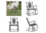 Vidaxl Sedia A Dondolo 84 Cm In Acciaio Nero - Sedia A Dondolo - Sedie A Dondolo - Poltrona A Dondolo - Panca A Dondolo