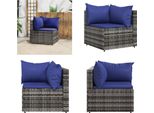 Vidaxl Divano Angolare Da Giardino Con Cuscini In Poly Rattan Grigio - Divano Angolare - Divani Angolari - Divano - Divano Da Esterno