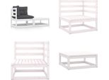 Vidaxl Set Salotto Da Giardino 2 Pezzi Con Cuscini In Pino Massiccio Bianco - Set Salotto Da Giardino - Set Salotto Da Giardino - Mobili Da Giardino In Legno - Mobili Da Giardino In Legno