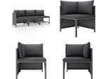 Vidaxl Set Salotto Da Giardino 3 Pezzi Con Cuscini In Poly Rattan Grigio - Set Divano Da Giardino - Set Divano Da Giardino - Set Divano Da Giardino - Set Divano Da Giardino