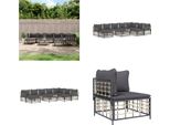 Vidaxl 10 Pezzi Set Salotto Da Giardino Con Cuscini In Rattan Antracite - Set Salotto Da Giardino - Set Salotto Da Giardino - Set Salotto - Mobili Da Giardino