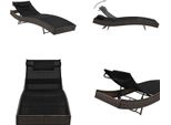 Vidaxl Lettino Da Sole Con Cuscino In Rattan Marrone - Lettino Da Sole - Lettini Da Sole - Lettino Da Sole In Rattan - Lettini Da Sole In Rattan