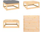 Vidaxl Sgabello Da Giardino Con Cuscino In Pino Massiccio - Sgabello - Panca Per Piedi - Poggiapiedi - Poggiapiedi