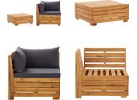 Vidaxl Set Salotto Da Giardino 2 Pezzi Con Cuscini In Legno Massiccio Di Acacia - Set Salotto Da Giardino - Set Salotto Da Giardino - Set Salotto Di Legno - Set Salotto Di Legno