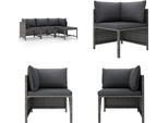 Vidaxl Set Salotto Da Giardino 4 Pezzi Con Cuscini In Poly Rattan Grigio - Set Divano Da Giardino - Set Divano Da Giardino - Set Divano Da Giardino - Set Divano Da Giardino