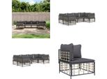 Vidaxl Set Salotto Da Giardino 6 Pezzi Con Cuscini In Poly Rattan Antracite - Set Salotto Da Giardino - Set Salotto Da Giardino - Mobili Da Giardino