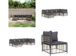 Vidaxl Set Salotto Da Giardino 6 Pezzi Con Cuscini In Poly Rattan Antracite - Set Salotto Da Giardino - Set Salotto Da Giardino - Mobili Da Giardino