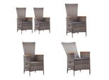 Vidaxl Sedie Da Giardino 2 Pezzi Con Cuscini In Poly Rattan Grigio - Sedia Da Giardino - Sedie Da Giardino - Mobili Da Giardino - Mobili Per Sedersi In Giardino