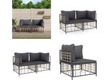 Vidaxl Divani Ad Angolo Con Cuscini 2 Pz. Poli Rattan Modulare - Divano Ad Angolo - Divani Ad Angolo - Divano Da Giardino - Divano Da Esterno