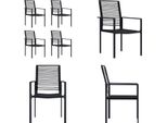 Vidaxl Sedie Da Giardino 4 Pz. Pvc Rattan Nero - Sedia Da Giardino - Sedie Da Giardino - Sedia Da Esterno - Sedie Da Esterno