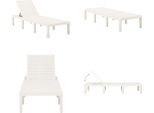 Vidaxl Lettino Prendisole In Plastica Bianco - Lettino Da Giardino - Lettini Da Giardino - Lettino Prendisole - Lettini Prendisole