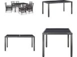 vidaXL 7 tlg. Garten Essgruppe Poly Rattan Grau - Ess-Set - Ess-Sets - Gartenmöbel - Gartenmöbel
