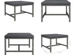 Vidaxl Sgabello Modulare Con Cuscino In Polirattan Grigio - Sgabello - Poggiapiedi - Panca Per Piedi - Poggiapiedi