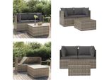 Vidaxl Set Salotto Da Giardino 3 Pezzi Con Cuscini In Poly Rattan Grigio - Set Salotto Da Giardino - Set Salotto Da Giardino - Set Salotto Da Esterno - Set Salotto Da Patio