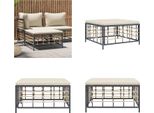 Vidaxl Sgabello Da Giardino Con Cuscino Beige In Poly Rattan - Sgabello Da Giardino - Sgabello Da Giardino - Sgabello - Sgabello - Poggiapiedi
