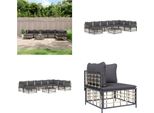Vidaxl Set Salotto Da Giardino 9 Pezzi Con Cuscini In Poly Rattan Antracite - Set Salotto Da Giardino - Set Salotto Da Giardino - Mobili Da Giardino