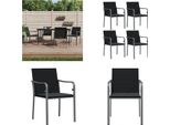Vidaxl Sedie Da Giardino Con Cuscino 4 Pezzi Nero 56X59X84 Cm In Poly Rattan - Sedia Da Giardino - Sedie Da Giardino - Sedia Da Patio - Sedia Da Esterno