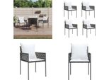 Vidaxl Sedie Da Giardino Con Cuscino 4 Pz. Marrone 54X61X83 Cm Poly Rattan - Sedia Da Giardino - Sedie Da Giardino - Sedia Da Patio - Sedia Da Esterno