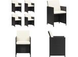 Vidaxl Sedie Da Giardino 4 Pz. Poly Rattan Nero - Sedia Da Giardino - Sedie Da Giardino - Poltrona Da Giardino - Sedia Da Pranzo Da Giardino
