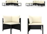 Vidaxl Set Di Divani Da Giardino 5 Pezzi Con Cuscini In Poly Rattan Nero - Set Di Divani Da Giardino - Set Di Divani Da Giardino - Set Di Mobili Da Giardino - Set Di Mobili Da Giardino