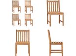Vidaxl Sedie Da Giardino 4 Pz. Legno Massiccio Teak - Sedia Da Giardino - Sedie Da Giardino - Sedia Da Giardino In Legno - Sedie Da Giardino In Legno