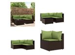 Vidaxl Set Salotto Da Giardino 4 Pezzi Con Cuscini In Poly Rattan Marrone - Set Salotto Da Giardino - Set Salotto Da Giardino - Set Salotto Da Esterno - Set Salotto Da Terrazzo