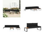 Vidaxl Set Di Divani Angolari Da Giardino 4 Pezzi Con Cuscini In Alluminio E Wpc - Divani - Divani - Divani Angolari - Divani Angolari