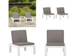Vidaxl Sedie Da Giardino Con Cuscini 2 Pz. Plastica Bianca - Sedia Da Giardino - Sedie Da Giardino - Sedia - Sedie