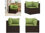 Vidaxl Divano Angolare Da Giardino Con Cuscini In Poly Rattan Marrone - Divano Angolare - Divani Angolari - Divano - Divano Da Esterno