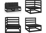Vidaxl Set Salotto Da Giardino 2 Pezzi Con Cuscini In Legno Di Pino Massiccio Nero - Set Salotto Da Giardino - Set Salotto Da Giardino - Set Salotto - Set Salotto