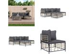 Vidaxl Set Salotto Da Giardino 4 Pezzi Con Cuscini In Rattan Antracite - Set Salotto Da Giardino - Set Salotto Da Giardino - Set Salotto - Mobili Da Giardino